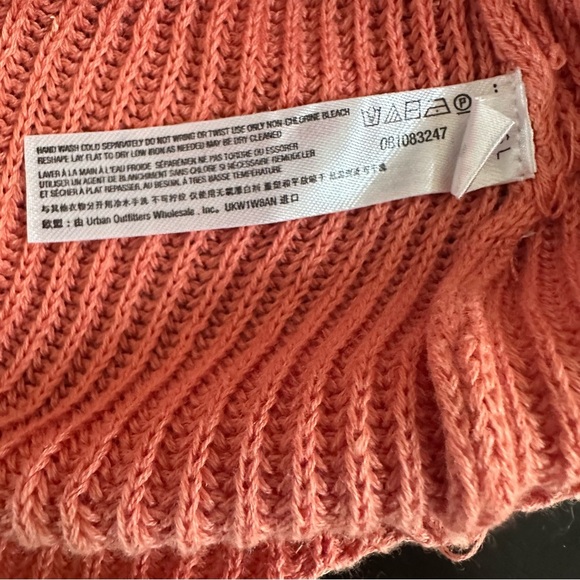 Free People Picnic Romper Ribbed Knit Collared Linen Cotton Salmon Playsuit - Picture 7 of 9